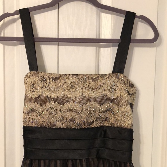 Y2K R&M Richards Satin Sequin Mesh Lace Babydoll Cocktail Top Size 12 - Picture 2 of 9